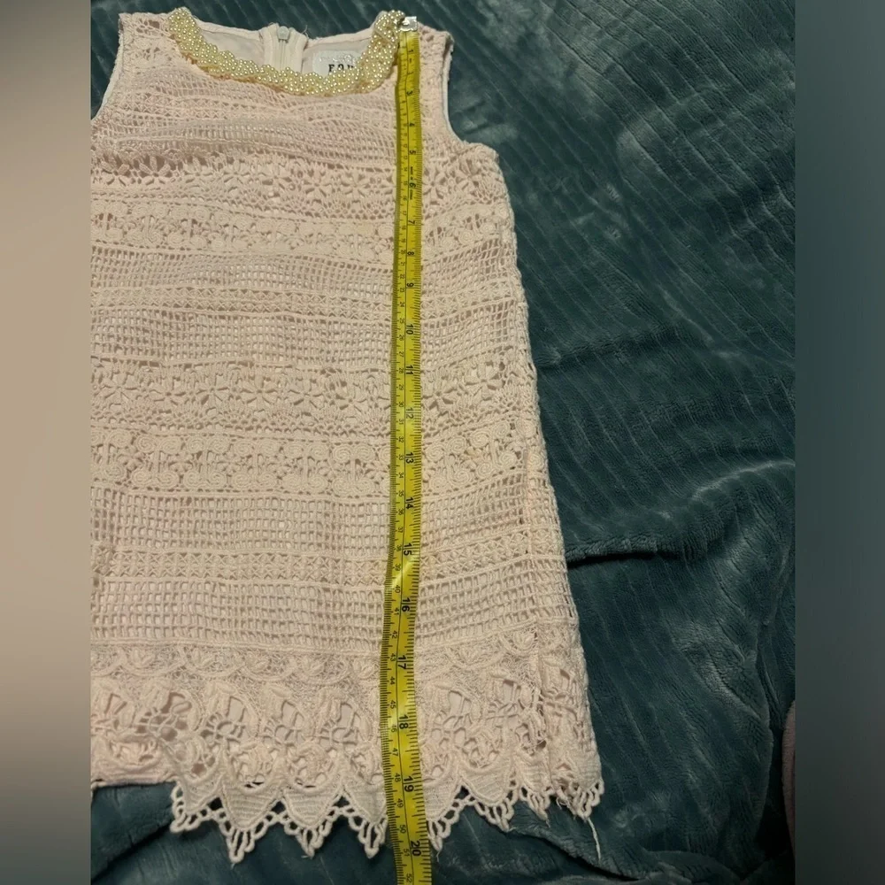 FOUGER USA lace beaded collar top